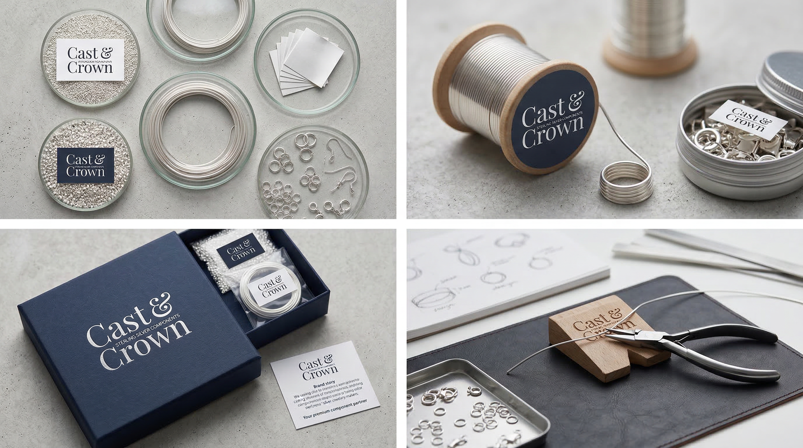 Navy packaging and silver components